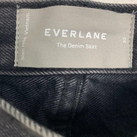 Everlane Washed Black Mini Skirt Raw Cut Hem - Picture 5 of 7